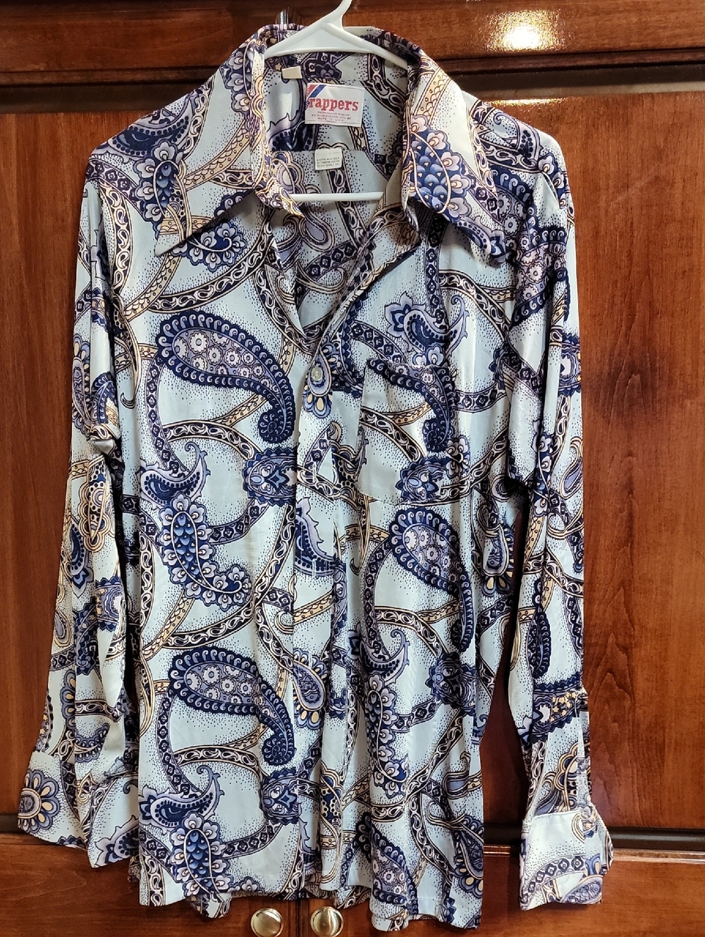Wrapper Men's Paisley Button-Down Disco 70s
